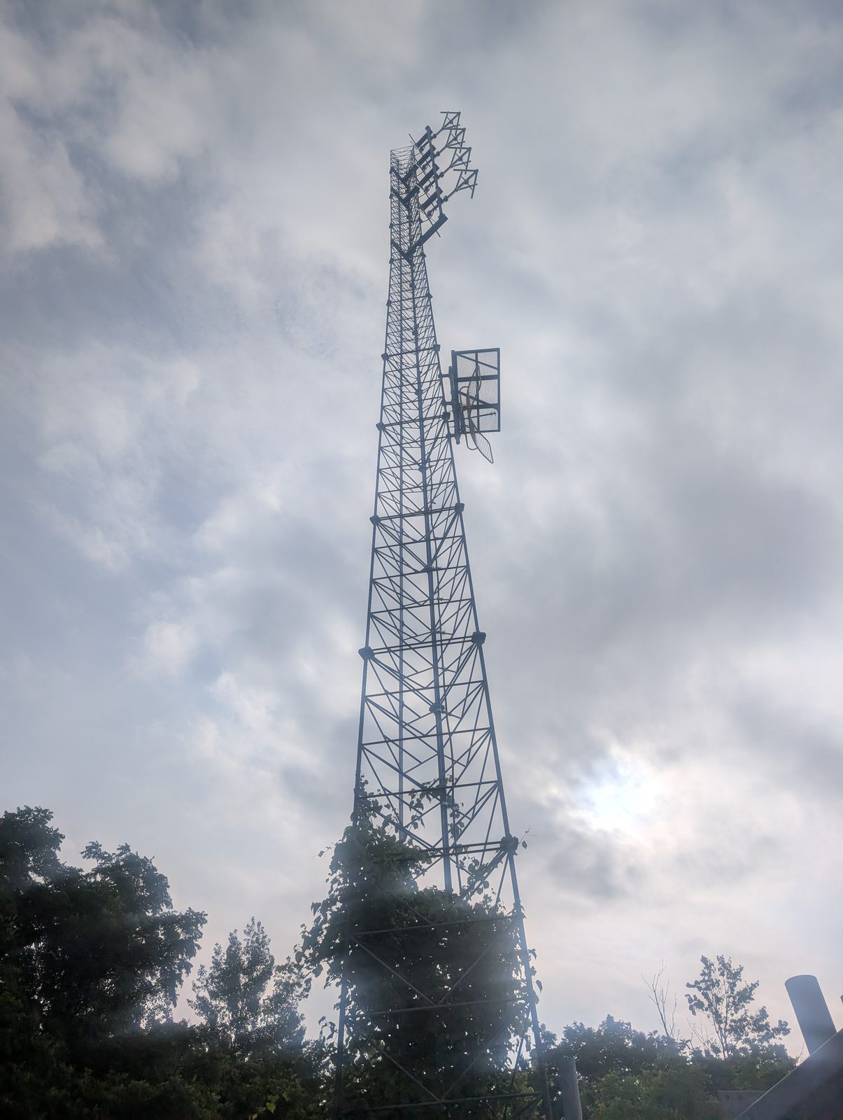 Full self-support tower silhouetted against the sky